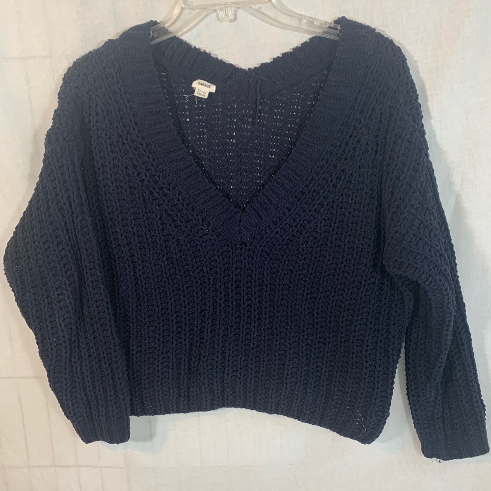 Black Garage V-Neck Sweater